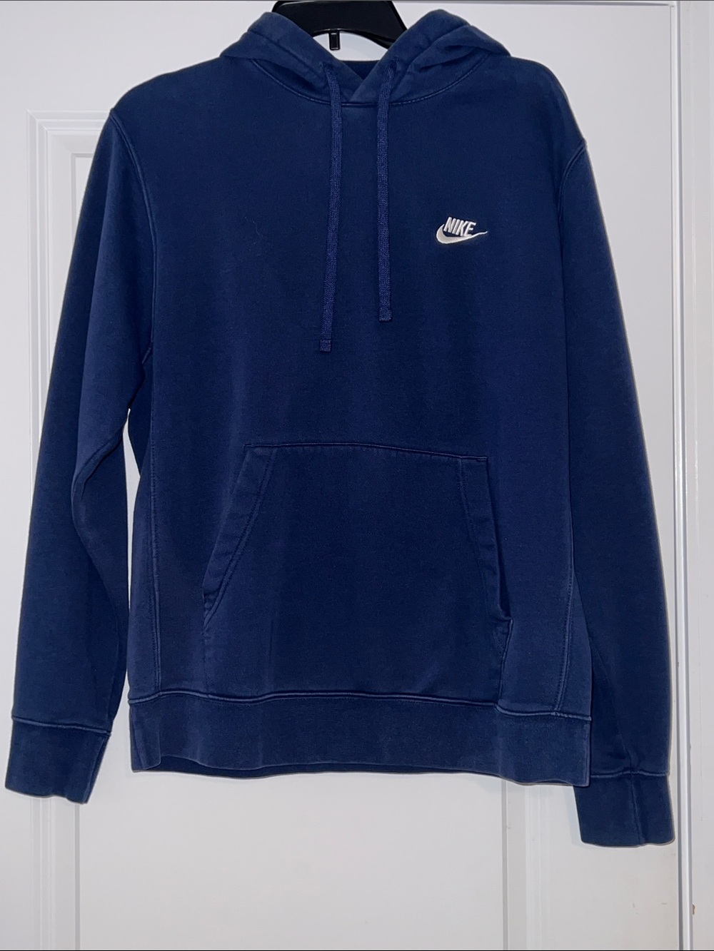 Nike Navy Blue Pullover Hoodie with Logo